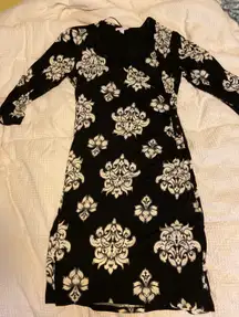 Silky Black Floral Dress