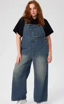 Cider Denim Washed Pocket Jumpsuit Curve Plus