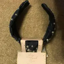 Mud Pie denim and pearl women’s thick head band