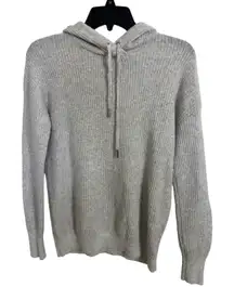 Rachel Zoe Wool Blend Gray Ribbed Hooded Sweater Size XS Cozy Casual Stretch