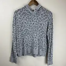 Rails  Hoodie Women Small Grey Leopard Cheetah Animal Print Murray