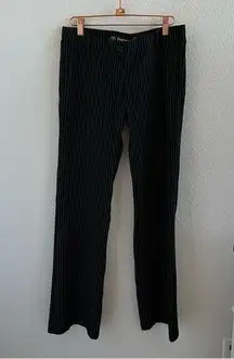 Betabrand Dress Pant Yoga Pants Vertical Stripe Black and Gray M