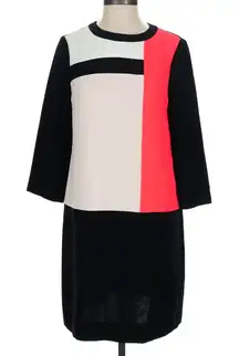 Kate Spade Black and Red Colorblock Long Sleeve Dress