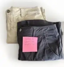 (2) Eddie Bauer Travex Skort 2 Blue Tan Hiking Skirt Golf  Outdoor‎ Casual