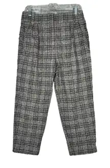 Reiss Pants Womens 6 Gray Black Arya Checkered Trouser‎ Italian Fabric Business