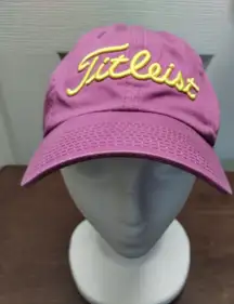 Titleist Women's Purple Yellow Embroidered Spellout Adjustable Golf Cap Hat