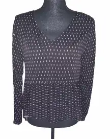 Printed V-neck Peplum Top