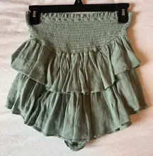 Green ruffle skirt