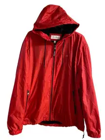 Calvin Klein red jacket zip front hooded windbreaker men XXL