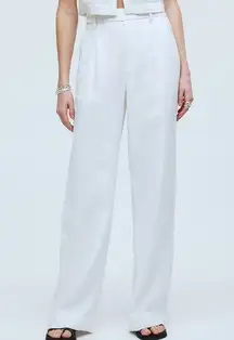 NWT Madewell The Harlow Wide-Leg Pant in 100% Linen White Size 6