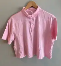 FABLETICS Boxy Short-Sleeve Polo Orchid Pink Large‎ NWOT