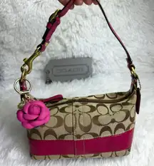 y2k COACH Legacy Stripe Signature Canvas  Mini Purse Shoulder Bag Wristlet