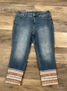 Chico's so slimming girlfriend slim leg crop medium wash jeans women's 8P NWOT