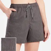 Athleta Marin 5" Board Shorts Womens XS Gray Striped‎ Drawstring Swim