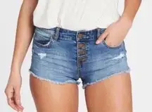 Button Up Jean Shorts
