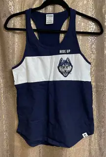 PINK Victorias Secret Uconn Huskies Royal Blue Sequin Tank Top, Small