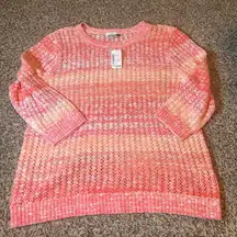 Christopher & Banks XL Pink Ombre Knit Sweater Lightweight‎ Pullover Top