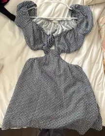 Gingham blue dress