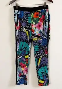 Hale Bob Lightweight Floral Casual Pants Tropical Print Colorful Vacation Small