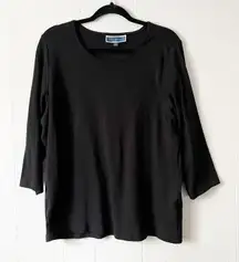 Karen Scott Top Womens 2X Cotton Baselayer Stretch Breathable Minimalist Mature