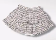 Aerie Tiered Plaid Mini Skirt Cotton Modal Blend Size Small