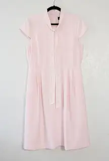 J. Crew Pink Tie Neck 365 Crepe Dress Size 12