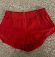 Red Lululemon Shorts Hotty Hot 2.5" High-Rise Lined Women’s 12
