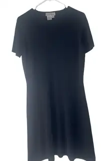 AKA Eddie Bauer Vintage 90s Size‎ Large Black 100% Wool Santana Knit Dress