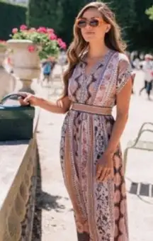 Gal Meets Glam Liza Print Midi Dress Sz. 0