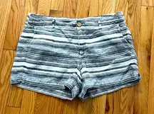 ARTISAN NY 100% Linen Beachy Striped Shorts Size 10