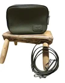 Marc Jacobs Olive Green Leather Double Zip Crossbody Camera Bag