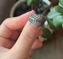 Silver Feather Pandora Ring