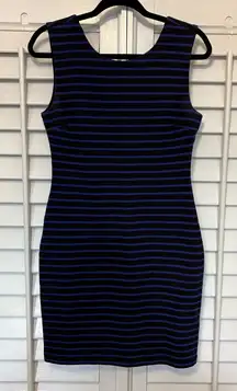 Juicy Couture Black And Blue Stripe‎ Dress Size Medium