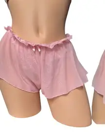 Rachel Roy women’s extra large sheer pink sleep shorts ruffle elastic waistband