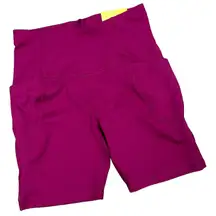 All in Motion Women's Cranberry High-Rise Bike Shorts - Size Small - NWT