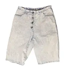 Vintage 80s 90s Vivre High Rise Denim Shorts Button Fly Light Acid Wash 7