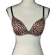 Victoria’s Secret SZ 34C Biofit Demi Uplift Bra Leopard Print Push-Up Adjustable