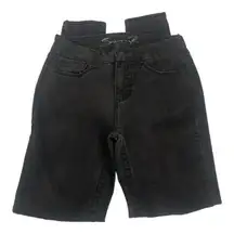 Seven7 Womens Tummyless High Rise Skinny Jeans Size 4 Black Cotton/Spandex