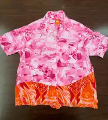 Vans x Collins Strada Floral Button Up Short Sleeve Women’s Tee Size X-Small