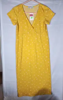 Velvet Torch Bright Yellow Flower V-Neck Maxi Dress Size Large Boho Summer