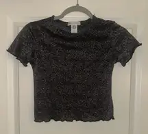 Sparkly Short Sleeve Sheer Top