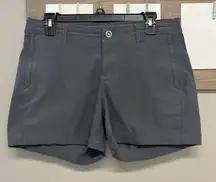 Kuhl Women's Dark Grey Snap Zipper Shorts With Zipper Drawstrings-Size 8