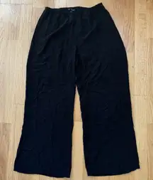 Eileen Fisher Petite Georgette Silk Crepe With Slits Black PS Straight Elastic