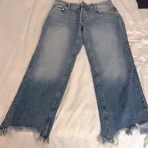 We The Free Light Blue straight leg Jeans with Frayed Hem sz 26