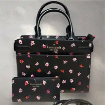 Kate Spade Staci Ditsy Buds Satchel & Matching Wallet