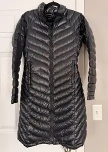 The Northface Black 700 Down Fill Puffer Long Jacket Parka