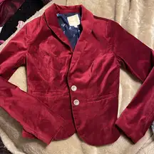 Modcloth Maroon Velvet Executive Blazer