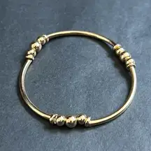 Women’s‎ vintage dainty gold tone beaded bracelet one size stretches