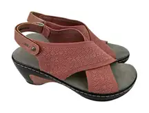 Jambu JBU Wedge Heels Women Size 10 Mauve Pink Comfort Memory Foam Beach Coastal