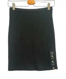 Wolford knit Sweater Wool‎ skirt Ribbed black With Buttons Small